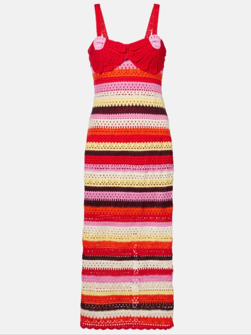 Farm Rio Flower Colorful Crochet Midi Dress - Picture 5 of 15